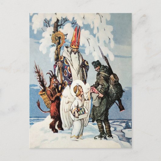  WW1-kerstkrampus Briefkaart (Voorkant)