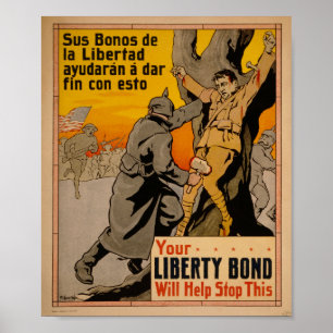 WW1 Liberty bindt propaganda-poster Poster