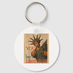 WW1 Propaganda Poster Liberty Bond USA Wor Sleutelhanger