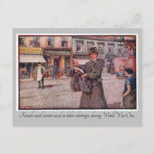 "WW1 Vrouw Mail Carrier" Briefkaart