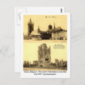 WW1 - Ypres, de Clothal Briefkaart (Voorkant / Achterkant)