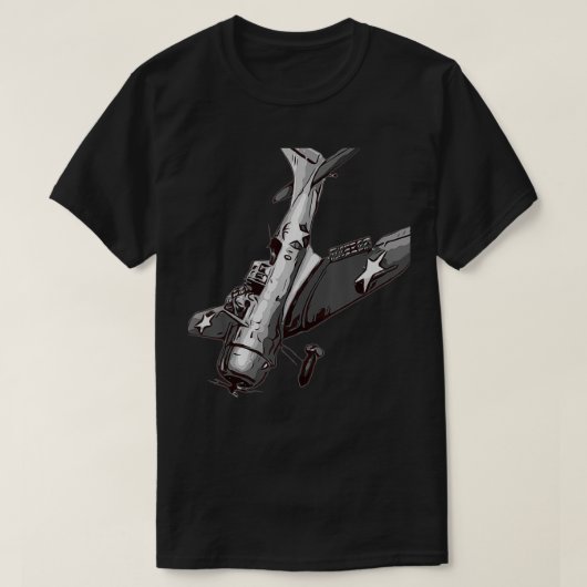 WW2 American Dive Bomber Warbird Plane Vliegtuig T-shirt (Design voorkant)
