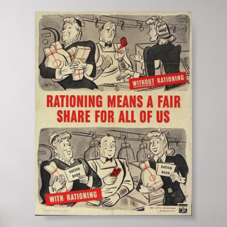 WW2 Amerikaans Poster - "Rationing..."