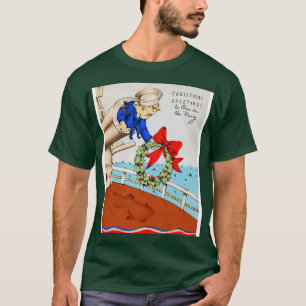 WW2 Amerikaanse marine grappige zeiler jongen kers T-shirt