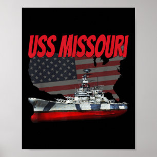 WW2& Cold War Veteran Battleship Uss Missouri Poster