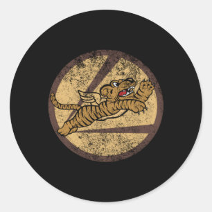 WW2 AVG Tigers Squadron Pilot Flying Patch Ronde Sticker