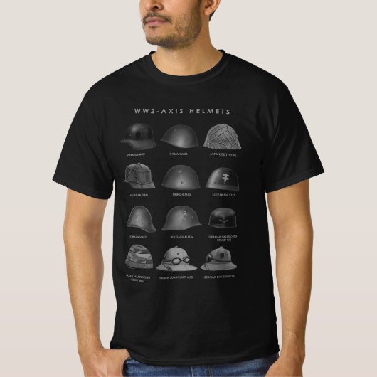 WW2 - Axis Helmets T-shirt (Voorkant)