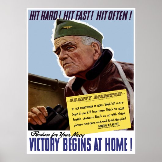 WW2 Bull Halsey Poster (Voorkant)