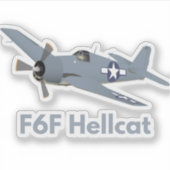 WW2 F6F Hellcat-vliegtuig Sticker (Voorkant)