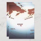  WW2-kaart voor Midway Island (Voorkant / Achterkant)