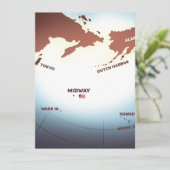  WW2-kaart voor Midway Island (Staand voorkant)
