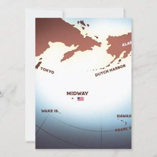 WW2-kaart voor Midway Island