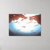 WW2-kaart voor Midway Island Canvas Afdruk (Voorkant)