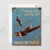  WW2 Klassieke reisposter Briefkaart (Voorkant / Achterkant)