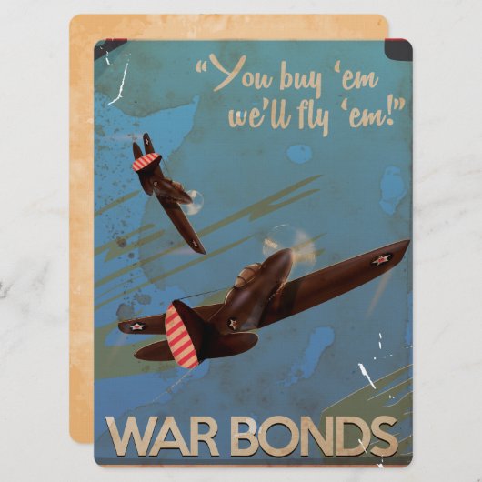 WW2 Klassieke reisposter Kaart (Voorkant / Achterkant)