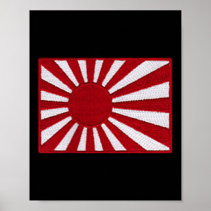 WW2 Oorlogsvlag Japan Vlag Borst Retro Patch Poster
