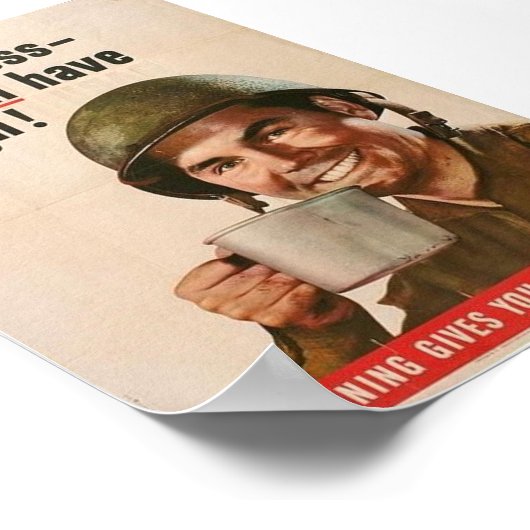 WW2 Rationing-"Doe met minder..." Poster (Hoek)