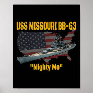 WW2 Ship & Koreaanse Oorlog USS Missouri Battl Poster