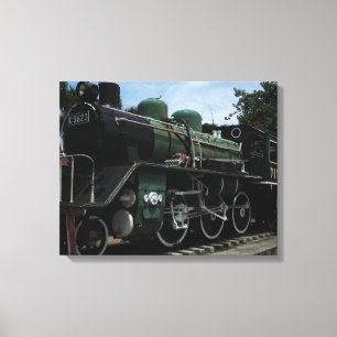 WW2 Stamtrein op de Kwai-brug Canvas Afdruk