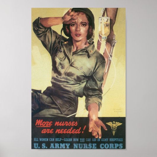  WW2 US Army Nurse Corp. Poster (Voorkant)