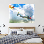 WW2 Vliegtuig AIR FORCE RAIDERS Canvas Afdruk (Insitu (Slaapkamer))