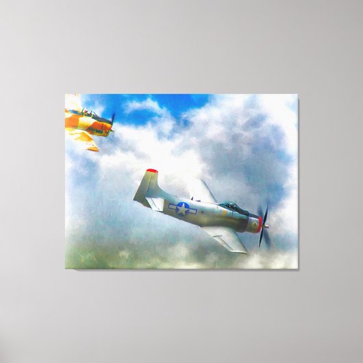 WW2 Vliegtuig AIR FORCE RAIDERS Canvas Afdruk (Voorkant)