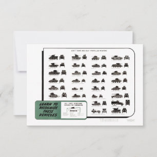  WW II - Lichte Tanks Bedankkaart