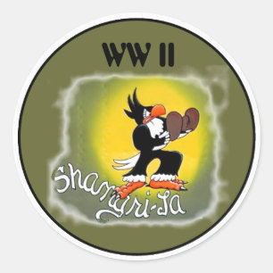 WW II - NOSE ART... RONDE STICKER