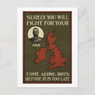 WWI Aanwerving Poster Briefkaart