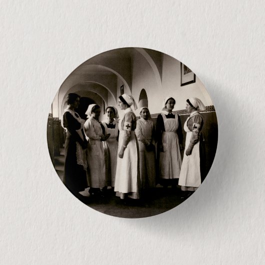 WWI German Nurses Ronde Button 3,2 Cm (Voorkant)