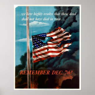 WWI herinner me 7 dec. Poster