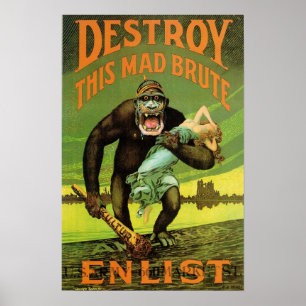 WWI-inschrijving en -afdrukken Poster