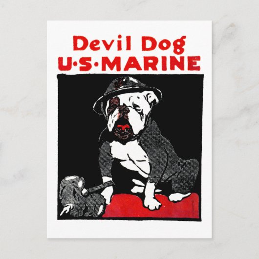 WWI Marine Corps Devil Dog Briefkaart (Voorkant)