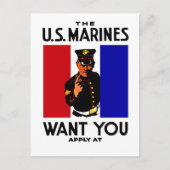  WWI Marine Recruitment Poster Briefkaart (Voorkant)