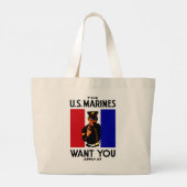  WWI Marine Recruitment Poster Grote Tote Bag (Achterkant)