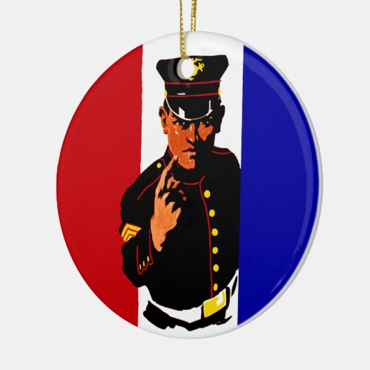  WWI Marine Recruitment Poster Keramisch Ornament (Links)