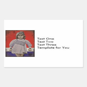 WWI Meisje in Vlag Jurk Rechthoekige Sticker