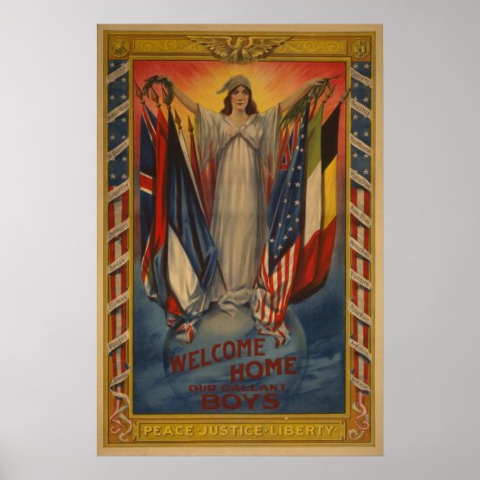  WWI Peace Justice Liberty Poster (Voorkant)