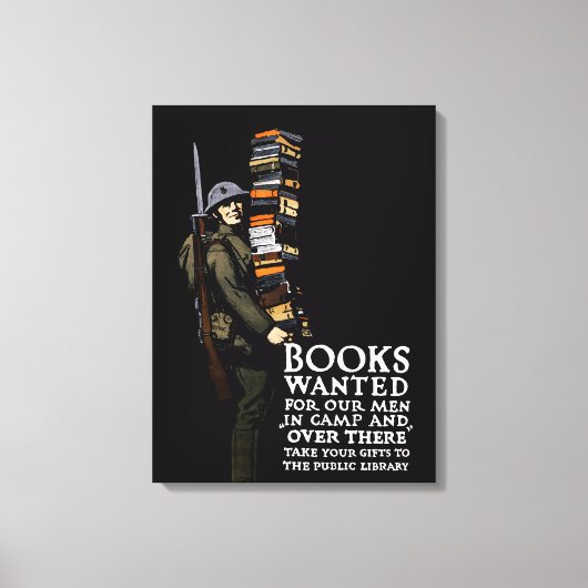 WWI Poster - Boeken gezocht Canvas Afdruk (Voorkant)