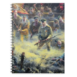 WWI Russian Charge van de dode mannen schilderij Notitieboek