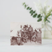 WWI-soldaten in gasmaskers Briefkaart (Staand voorkant)