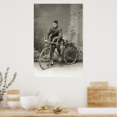 WWI US Doughboy and his Bike in France Poster (Keuken)