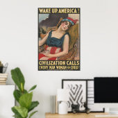  WWI Weg Amerika wakker Poster (Thuiskantoor)