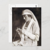 WWI Zuster breien Sweater Briefkaart (Voorkant / Achterkant)
