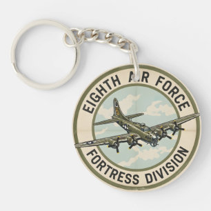 WWII B-17 Achtste Luchtmacht Fort Divisie Sleutelhanger