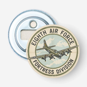 WWII B-17 Achtste Luchtmacht Fortress Divisie Button Flesopener