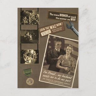 WWII - Briefkaart werkende vrouwen