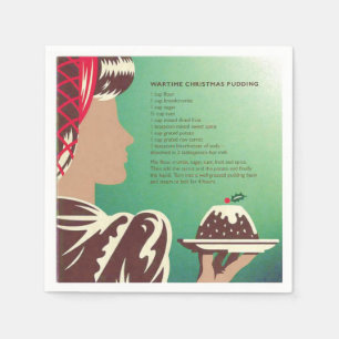 WWII Britse Christmas Pudding Recept Servet