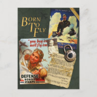 WWII Flyboy Scrapbook Postcard