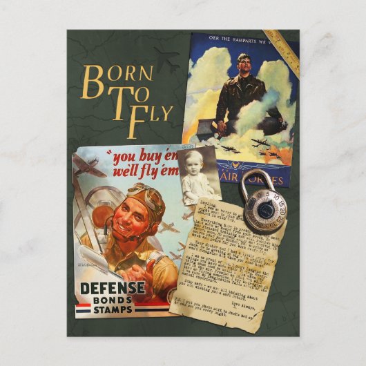 WWII Flyboy Scrapbook Postcard Briefkaart (Voorkant)